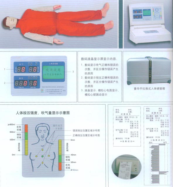 按壓吹氣模擬人|液晶彩顯高級電腦心肺復(fù)蘇模擬人